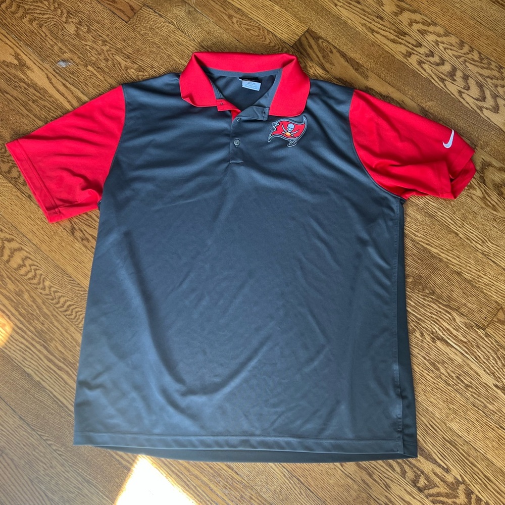 Red and Gray Tampa Bay Bucs Golf Polo